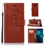 Wind Chime Owl Embossing Pattern Horizontal Flip Leather Case with Holder & Card Slots & Wallet For Galaxy Note9(Brown)