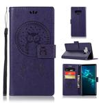 Wind Chime Owl Embossing Pattern Horizontal Flip Leather Case with Holder & Card Slots & Wallet For Galaxy Note9(Purple)