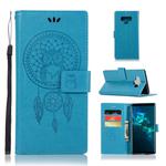 Wind Chime Owl Embossing Pattern Horizontal Flip Leather Case with Holder & Card Slots & Wallet For Galaxy Note9(Blue)