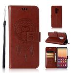Wind Chime Owl Embossing Pattern Horizontal Flip Leather Case with Holder & Card Slots & Wallet For Galaxy S9+(Brown)