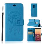 Wind Chime Owl Embossing Pattern Horizontal Flip Leather Case with Holder & Card Slots & Wallet For Galaxy S9+(Blue)