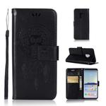 Wind Chime Owl Embossing Pattern Horizontal Flip Leather Case with Holder & Card Slots & Wallet For Galaxy S9(Black)