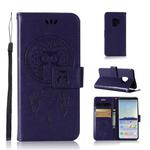 Wind Chime Owl Embossing Pattern Horizontal Flip Leather Case with Holder & Card Slots & Wallet For Galaxy S9(Purple)