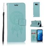 Wind Chime Owl Embossing Pattern Horizontal Flip Leather Case with Holder & Card Slots & Wallet For Galaxy S10e(Green)