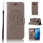Wind Chime Owl Embossing Pattern Horizontal Flip Leather Case with Holder & Card Slots & Wallet For Galaxy S10e(Grey)