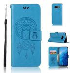 Wind Chime Owl Embossing Pattern Horizontal Flip Leather Case with Holder & Card Slots & Wallet For Galaxy S10e(Blue)