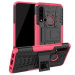 Tire Texture TPU+PC Shockproof Protective Case with Holder for Huawei P20 Lite 2019(Pink)