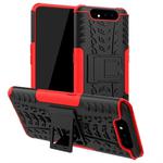 Tire Texture TPU+PC Shockproof Protective Case with Holder for Galaxy A80(Red)