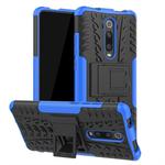 Tire Texture TPU+PC Shockproof Protective Case with Holder for Xiaomi Mi 9T / 9T Pro / Redmi K20 / K20 Pro(Blue)