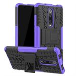 Tire Texture TPU+PC Shockproof Protective Case with Holder for Xiaomi Mi 9T / 9T Pro / Redmi K20 / K20 Pro(Purple)