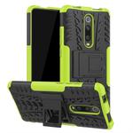 Tire Texture TPU+PC Shockproof Protective Case with Holder for Xiaomi Mi 9T / 9T Pro / Redmi K20 / K20 Pro(Green)