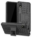 Tire Texture TPU+PC Shockproof Protective Case with Holder for Xiaomi Redmi 7A(Black)