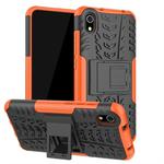 Tire Texture TPU+PC Shockproof Protective Case with Holder for Xiaomi Redmi 7A(Orange)