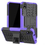 Tire Texture TPU+PC Shockproof Protective Case with Holder for Xiaomi Redmi 7A(Purple)
