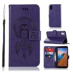 Wind Chime Owl Embossing Pattern Horizontal Flip Leather Case with Holder & Card Slots & Wallet For Xiaomi Redmi 7A(Purple)