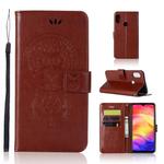 Wind Chime Owl Embossing Pattern Horizontal Flip Leather Case with Holder & Card Slots & Wallet For Xiaomi Redmi 7(Brown)