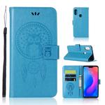 Wind Chime Owl Embossing Pattern Horizontal Flip Leather Case with Holder & Card Slots & Wallet For Xiaomi Redmi Note 6(Blue)