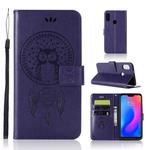 Wind Chime Owl Embossing Pattern Horizontal Flip Leather Case with Holder & Card Slots & Wallet For Xiaomi Redmi Note 6(Purple)