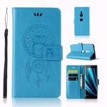 Wind Chime Owl Embossing Pattern Horizontal Flip Leather Case with Holder & Card Slots & Wallet For Sony Xperia XZ3(Blue)