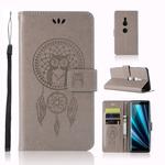 Wind Chime Owl Embossing Pattern Horizontal Flip Leather Case with Holder & Card Slots & Wallet For Sony Xperia XZ3(Grey)