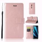 Wind Chime Owl Embossing Pattern Horizontal Flip Leather Case with Holder & Card Slots & Wallet For Sony Xperia XZ3(Rose Gold)