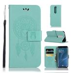 Wind Chime Owl Embossing Pattern Horizontal Flip Leather Case with Holder & Card Slots & Wallet For Sony Xperia 1 / Xperia XZ4(Green)