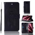 Wind Chime Owl Embossing Pattern Horizontal Flip Leather Case with Holder & Card Slots & Wallet For Sony Xperia 10 Plus(Black)