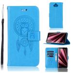Wind Chime Owl Embossing Pattern Horizontal Flip Leather Case with Holder & Card Slots & Wallet For Sony Xperia 10 Plus(Blue)