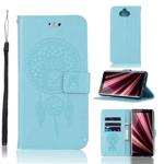 Wind Chime Owl Embossing Pattern Horizontal Flip Leather Case with Holder & Card Slots & Wallet For Sony Xperia 10(Green)