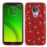 Plating Glittery Powder Shockproof TPU Case For Motorola Moto G7 Play(Red)