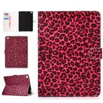 Colored Pattern Drawing Horizontal Flip PU Leather Case with Three-folding Holder & Sleep / Wake-up Function for iPad 5 / 6 / 8(Red leopard grain)