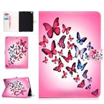 Colored Pattern Drawing Horizontal Flip PU Leather Case with Three-folding Holder & Sleep / Wake-up Function for iPad 5 / 6 / 8(Colorful butterfly)