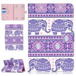 Colored Pattern Drawing Horizontal Flip PU Leather Case with Three-folding Holder for 8 inch Tablet PC(Totem elephants)