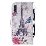 3D Diamond Encrusted Painting Pattern Coloured Drawing Horizontal Flip PU Leather Case with Holder & Card Slots & Wallet For Galaxy A50(Eiffel Tower)