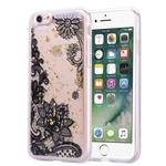 Gold Foil Style Dropping Glue TPU Soft Protective Case for iPhone 6(Black Lace)