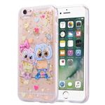 Gold Foil Style Dropping Glue TPU Soft Protective Case for iPhone 6(Loving Owl)