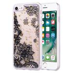Gold Foil Style Dropping Glue TPU Soft Protective Case for iPhone 7(Black Lace)