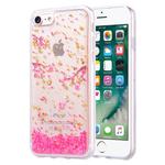 Gold Foil Style Dropping Glue TPU Soft Protective Case for iPhone 7 Plus(Sakura)