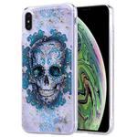 Gold Foil Style Dropping Glue TPU Soft Protective Case for iPhone XS Max(Skull)