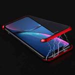 For iPhone XR Ultra-Thin Angular Frame Magnetic Absorption Double-Sided Tempered Glass Shell(Red)