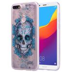 Cartoon Pattern Gold Foil Style Dropping Glue TPU Soft Protective Case for Huawei Honor 7C(Skull)