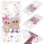 Cartoon Pattern Gold Foil Style Dropping Glue TPU Soft Protective Case for Huawei Mate20 Lite(Loving Owl)