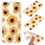 Cartoon Pattern Gold Foil Style Dropping Glue TPU Soft Protective Case for Huawei Mate20 Lite(Sunflower)