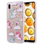 Cartoon Pattern Gold Foil Style Dropping Glue TPU Soft Protective Case for Huawei P20 Lite(Pony)