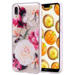 Cartoon Pattern Gold Foil Style Dropping Glue TPU Soft Protective Case for Huawei P20 Lite(Flower)