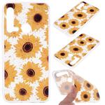 Cartoon Pattern Gold Foil Style Dropping Glue TPU Soft Protective Case for Huawei P20 Lite (2019)(Sunflower)