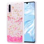 Cartoon Pattern Gold Foil Style Dropping Glue TPU Soft Protective Case for Huawei P30(Sakura)