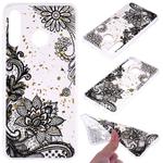 Cartoon Pattern Gold Foil Style Dropping Glue TPU Soft Protective Case for Huawei P30 Lite(Black Lace)
