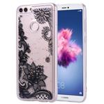 Cartoon Pattern Gold Foil Style Dropping Glue TPU Soft Protective Case for Huawei P Smart / Enjoy 7S(Black Lace)