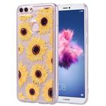 Cartoon Pattern Gold Foil Style Dropping Glue TPU Soft Protective Case for Huawei P Smart / Enjoy 7S(Sunflower)